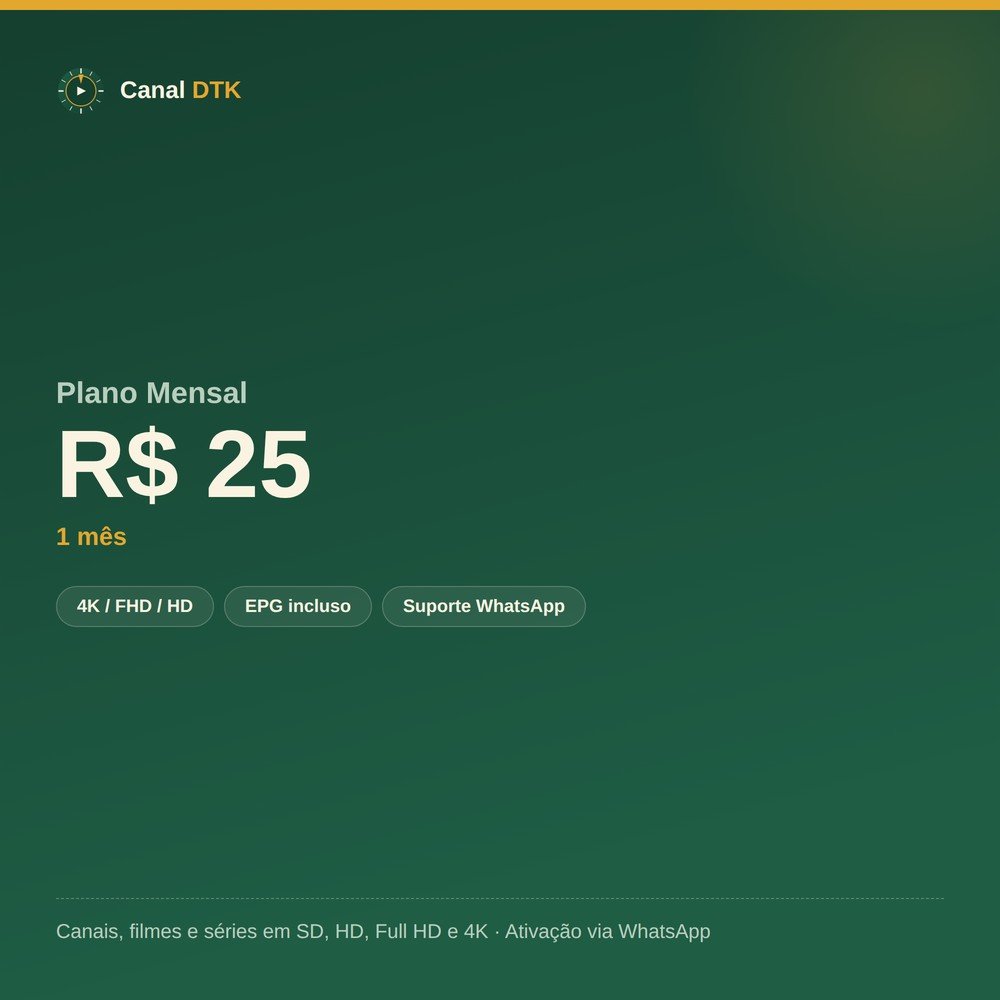 Imagem ilustrativa do Plano Mensal da Canal DTK